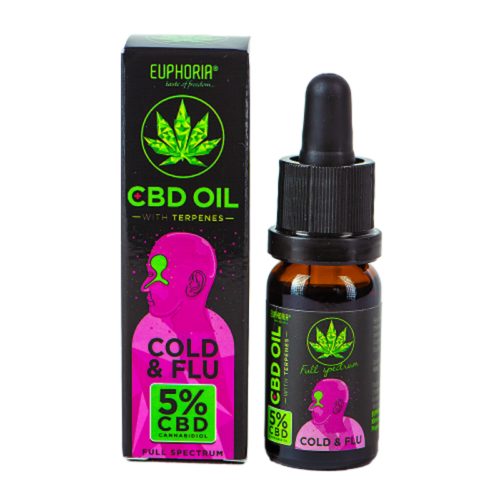 CBD aliejus 5proc su Terpenu Euphoria Cold & Flu