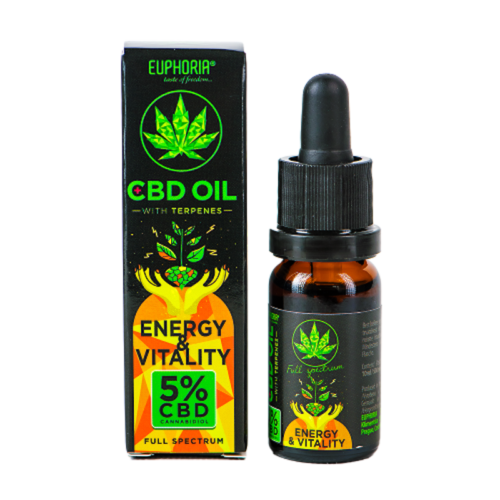 CBD aliejus 5proc su Terpenu Euphoria Energy & Vitality