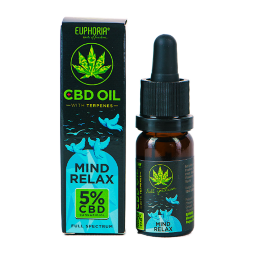 CBD aliejus 5proc su Terpenu Euphoria Mind Relax